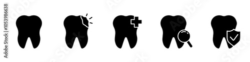 Tooth icon set. Dental icons