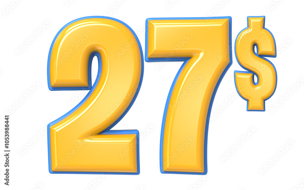 Number 3D Render Yellow Number 3D Render Yellow