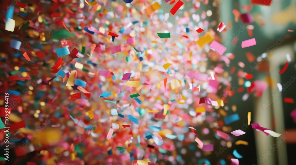 Obraz premium A confetti explosion highlighting a successful crowdfunding campaign announcement