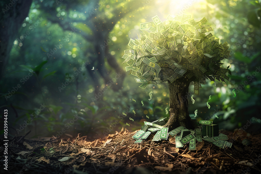 Obraz premium Money Tree in a Forest