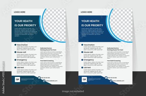Corporate healthcare and medical flyer. a4 fdesign template...