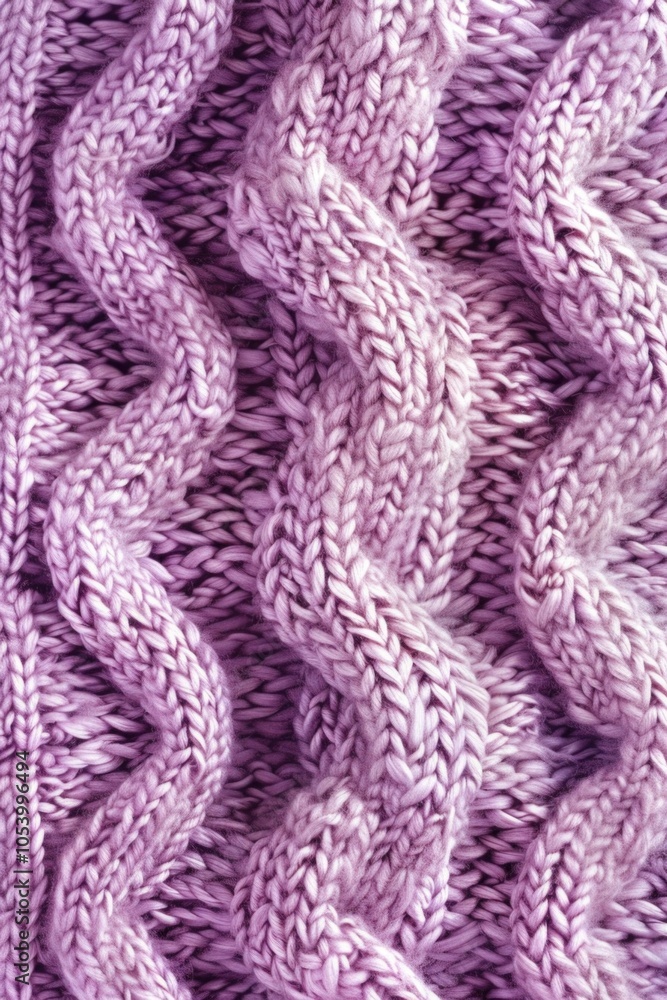 Knitted purple sweater with a wavy texture. The sweater is made of yarn and has a fuzzy appearance Knitted purple sweater with a wavy texture. The sweater is made of yarn and has a fuzzy appearance