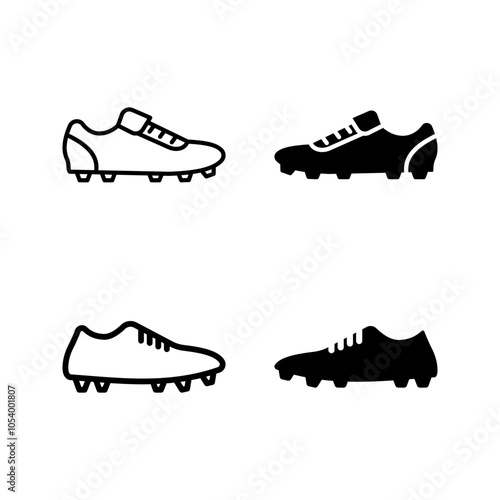 Cleat icon set. football boots sign, for mobile concept and web design color editable