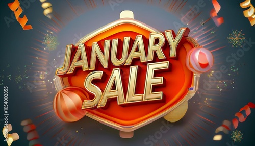 January sales 3D sign
