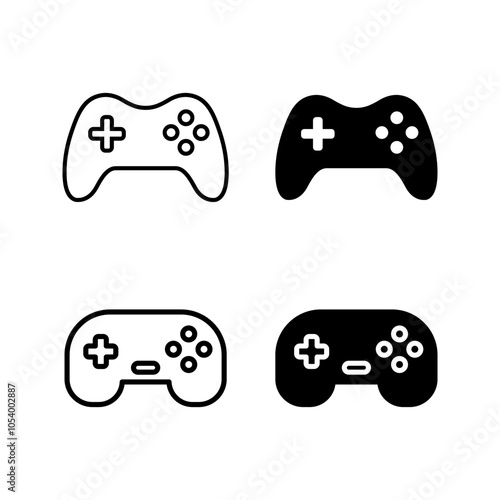 game controller vector set icon. joystick icon. technology and entertainment color editable