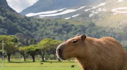 Wallpaper Mural Cute animal capybara in its natural habitat. Scene at outdoor with daylight. Portrait close up view Torontodigital.ca