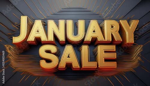 January sales 3D sign