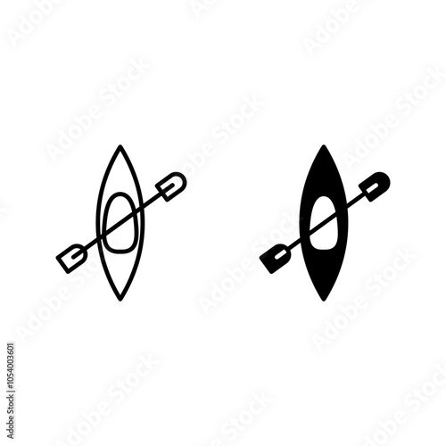 Kayak icon set. sign for mobile concept and web design color editable