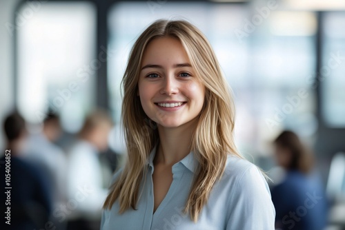 Wallpaper Mural Portrait Of Smiling Blonde Woman Torontodigital.ca
