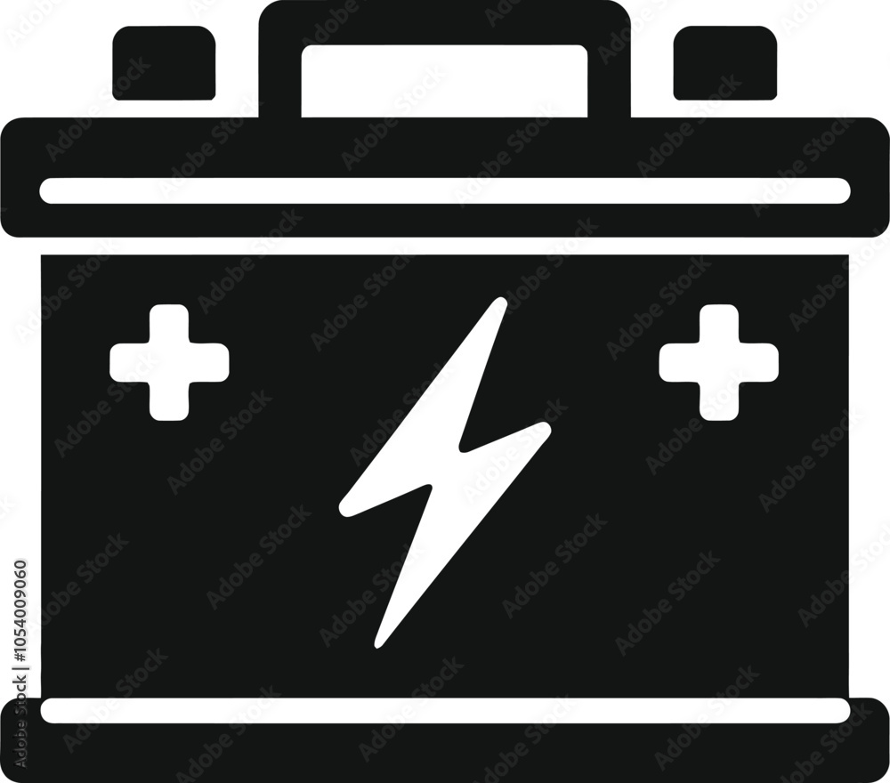 Fototapeta premium Car Battery Silhouette Icon