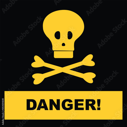 High Voltage Danger: Isolated Toxic Vector Illustration on Black Background