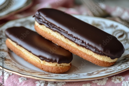 Lady Finger Cookies - Two Giant Dessert Biscuits in a Pile photo