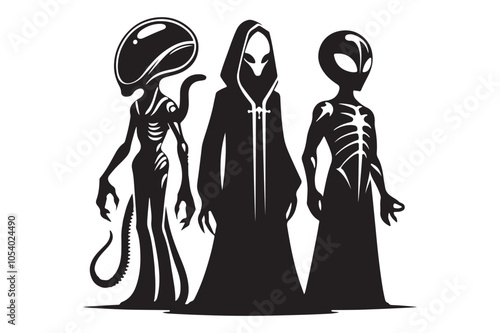 Unique Aliens Silhouette for Futuristic Concepts