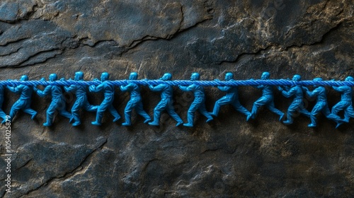 Team cooperation and unity between business people, through the tug of war to...