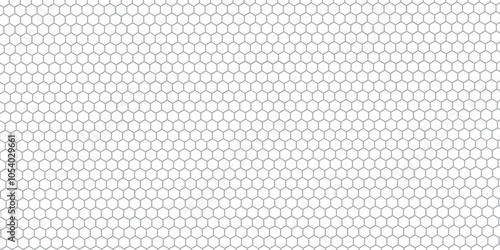 Vector geometric seamless texture symbol. Hexagon, bees hive cells pattern. Bee honey shapes. Abstract pattern with hexagonal white and gray technology line paper background.   Stylish grid texture. 