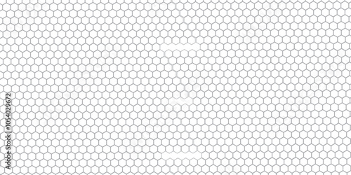 Vector geometric seamless texture symbol. Hexagon, bees hive cells pattern. Bee honey shapes. Abstract pattern with hexagonal white and gray technology line paper background.   Stylish grid texture. 