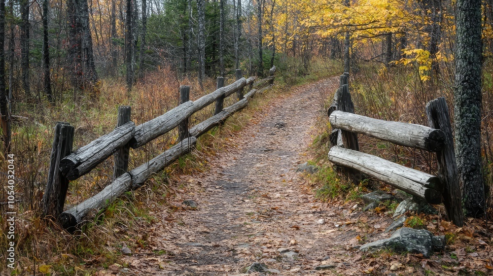 Rustic Split Rail Fence on a Scenic Trail Rustic Split Rail Fence on a Scenic Trail
