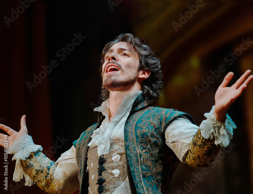 young opera singer performing on stage