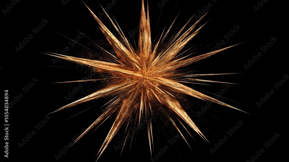 A stunning golden starburst on a black background, creating a striking visual impact. A stunning golden starburst on a black background, creating a striking visual impact.