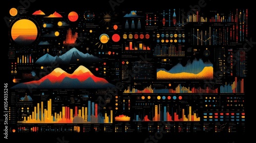 Abstract Data Visualization with Mountains and Charts photo