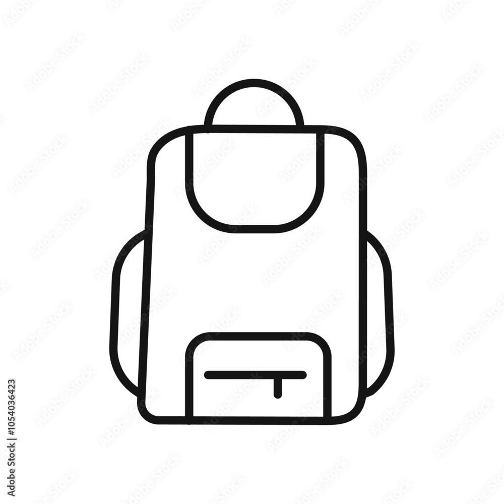 Backpack icon outline collection or set in black and white Backpack icon outline collection or set in black and white