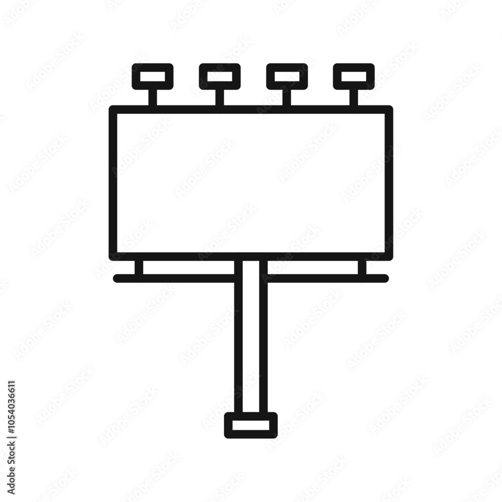 Fototapeta premium Billboard icon outline collection or set in black and white