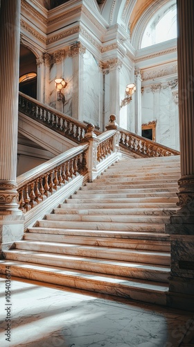 Opulent Marble Staircase in Grand Foyer