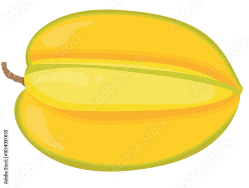 Carambola Fruits or Ripe Star Fruits Illustration Isolated on White Background
