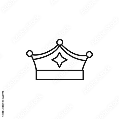 Crown icon outline collection or set in black and white