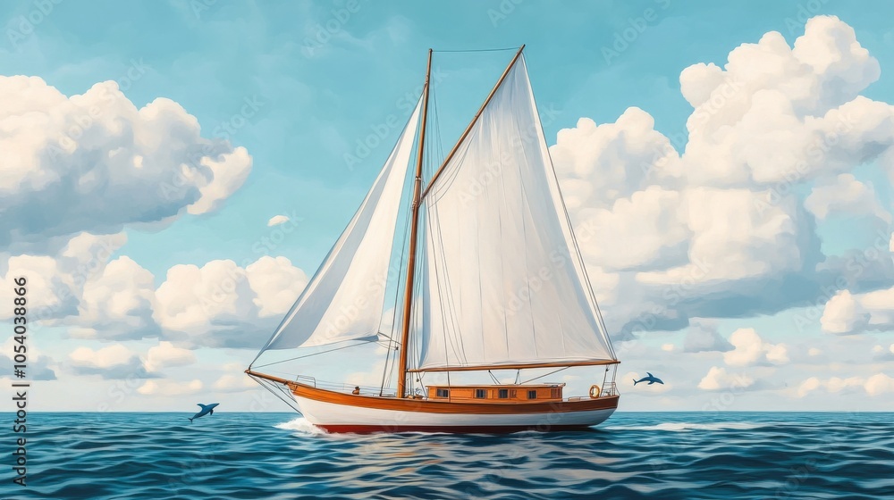 Fototapeta premium sailing boat on the sea