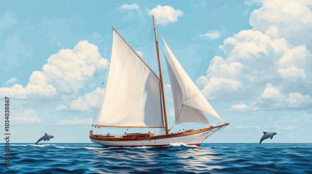 Fototapeta premium sailing boat on the sea