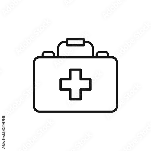 First aid icon outline collection or set in black and white