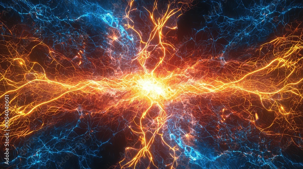 Fototapeta premium Dynamic Visualization of Electron Behavior in Energy Fields