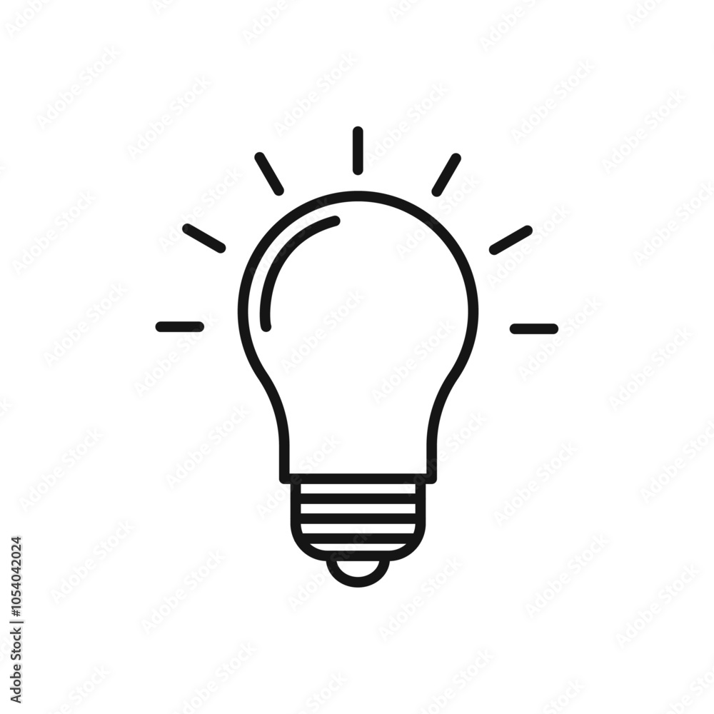 Light bulb icon outline collection or set in black and white Light bulb icon outline collection or set in black and white