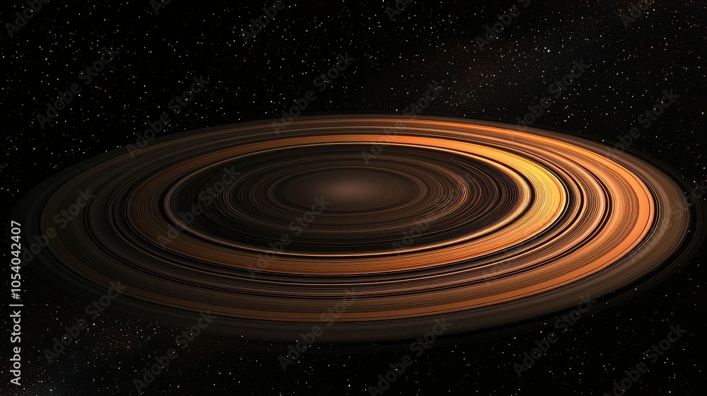 Obraz premium Dramatic Planet with Rings Against Starry Background
