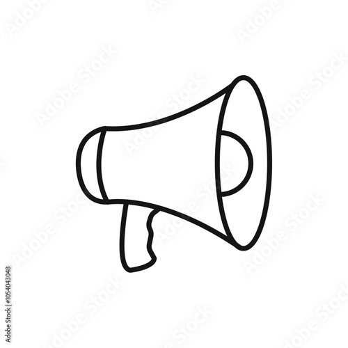 Megaphone icon outline collection or set in black and white