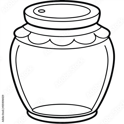 Jar line art vector illustration.