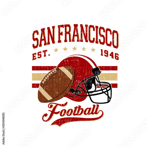 Canvastavla SAN FRANCISCO FOOTBALL VECTOR DESIGN