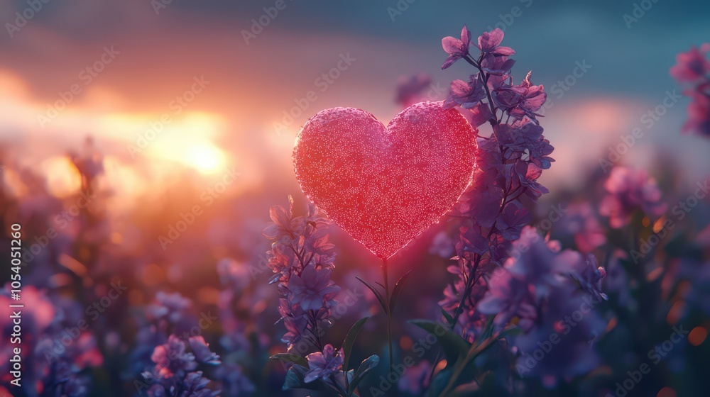 Fototapeta premium Heart Blooms at Sunset