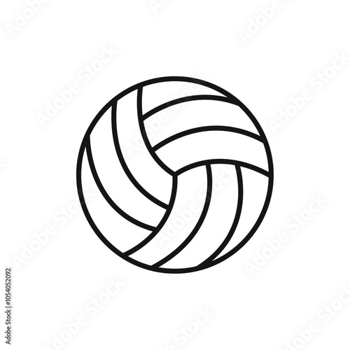 Volley ball icon outline collection or set in black and white