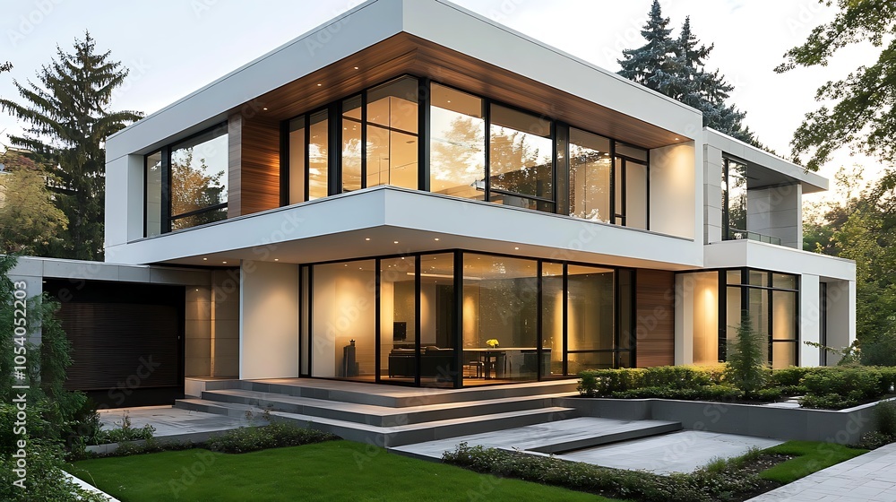 Modern Home with Large Windows and Minimalist Design Modern Home with Large Windows and Minimalist Design