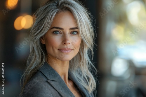 Wallpaper Mural Portrait of a Woman with Blonde Hair and Blue Eyes Torontodigital.ca