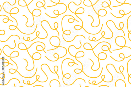 cooked spaghetti pasta seamless pattern- vector illustration