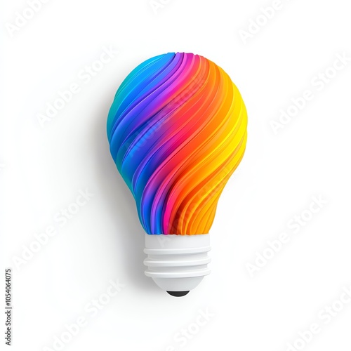 Minimal flat light bulb icon, representing innovation and ideas, centered on a clean white background