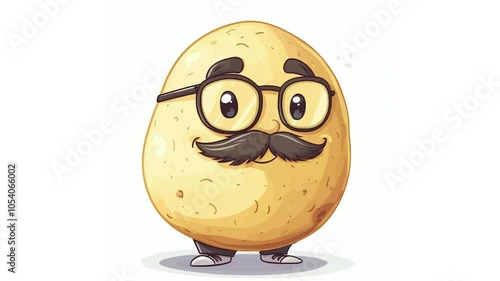 Cute Basic Potato Animation with Charming Character and Playful Motion
