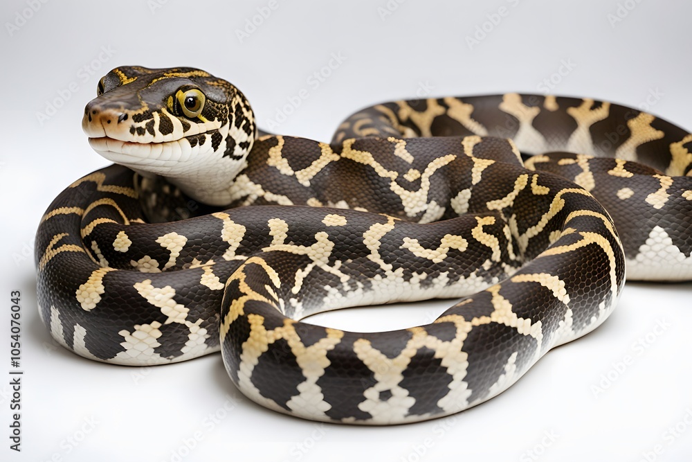 Obraz premium Carpet python on white background, Ai Generated