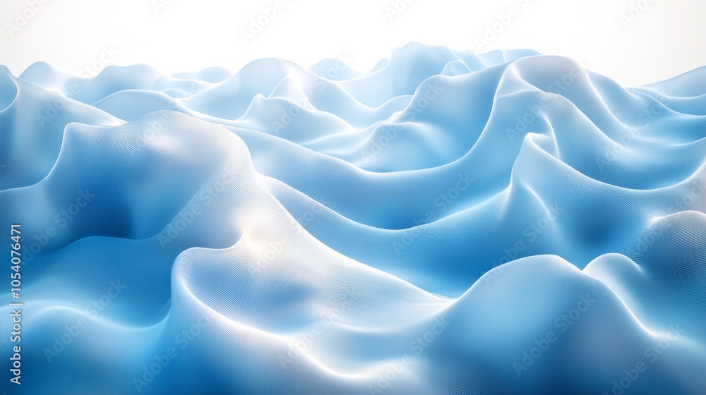 Obraz premium The image is a blue and white color with a wave pattern