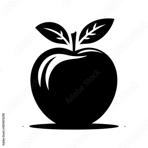 Apple fruit flat icon. Apple silhouette vector on a white background