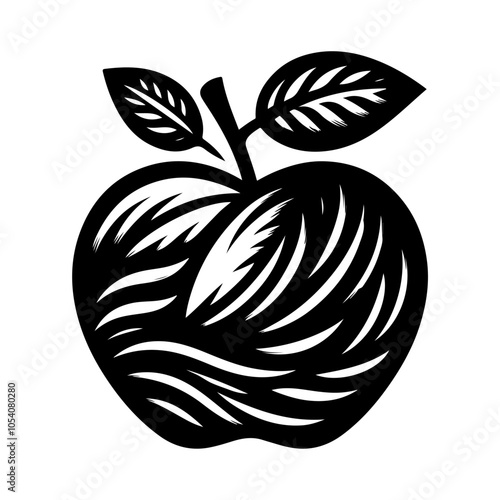 Apple fruit flat icon. Apple silhouette vector on a white background