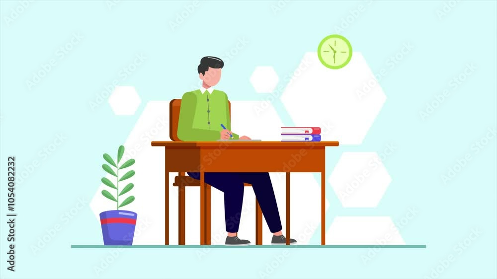 Animated video Student learning concept. Full length animation ...